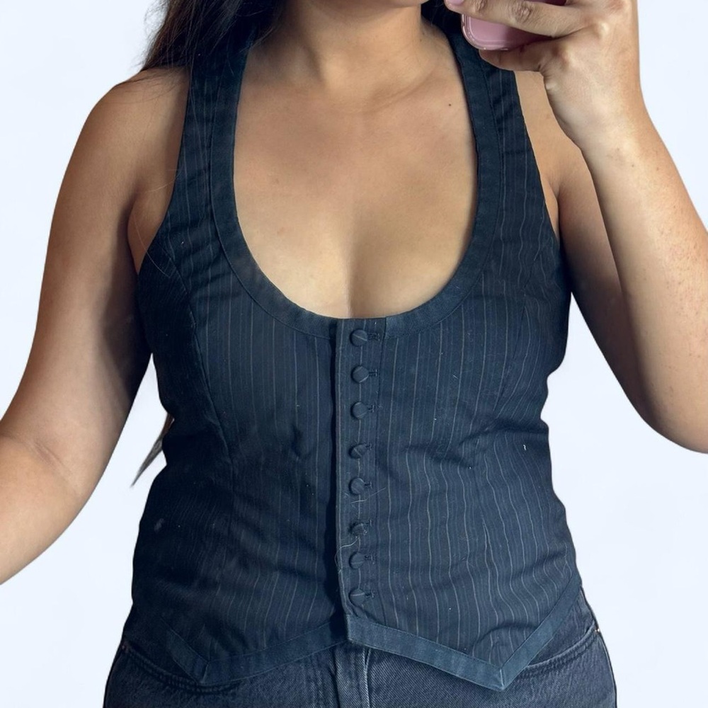 Pinstripe Button-Front vest